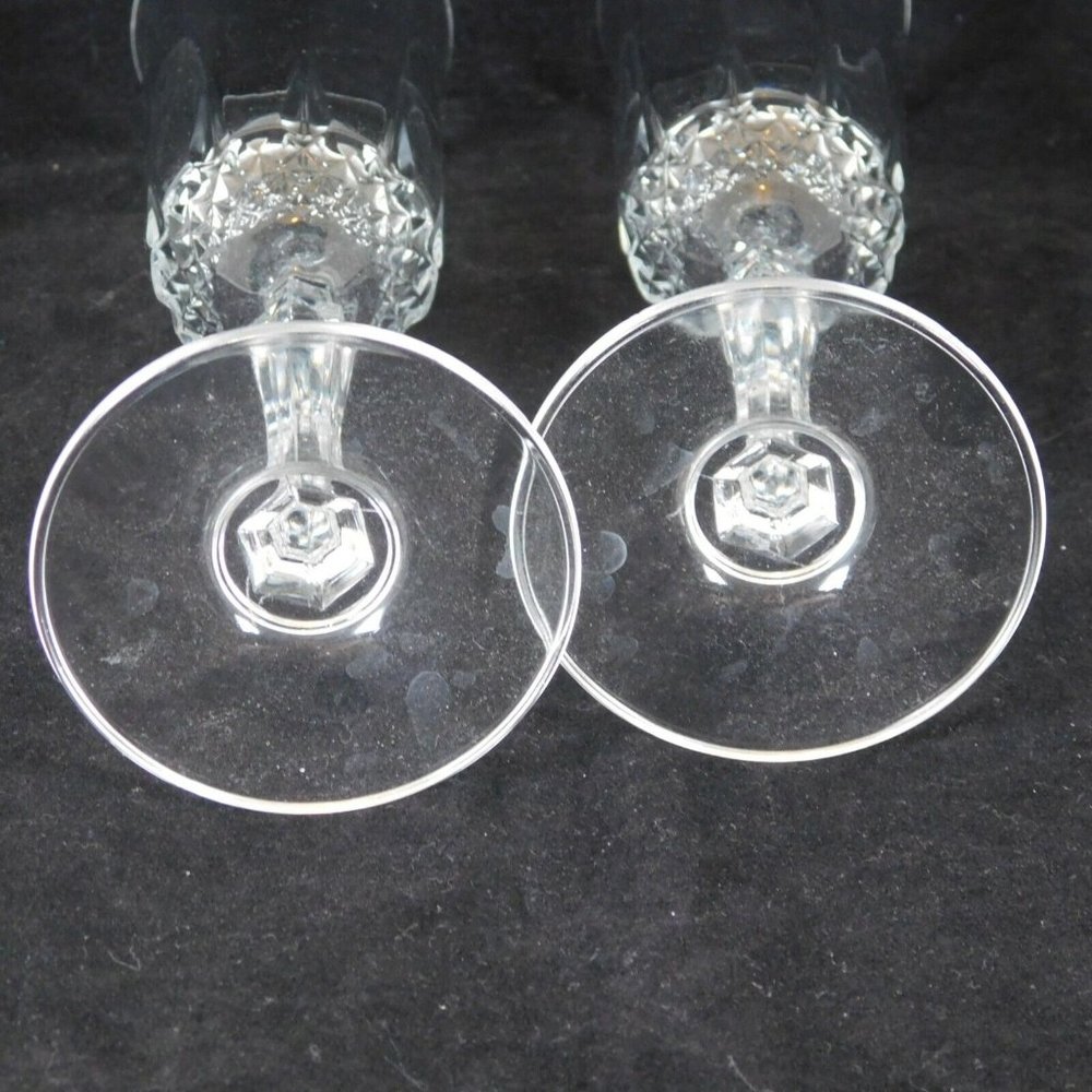 Set of 2 Cut Crystal Champagne Flutes 8.5 in tall Hexagonal Stem Brilliant Cut - Picture 4 of 9